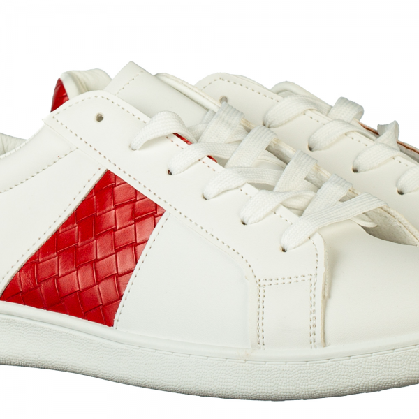 Γυναικεία αθλητικά παπούτσια    Sezia λευκά με κόκκινο, 3 - Kalapod.gr
